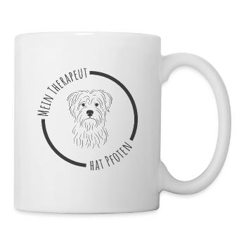 Mein Therapeut hat Pfoten - Tasse - Weiß - Rechts