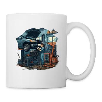 Werkstattalltag - Tasse - Weiß - Rechts