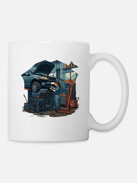 Werkstattalltag - Tasse - Weiß
