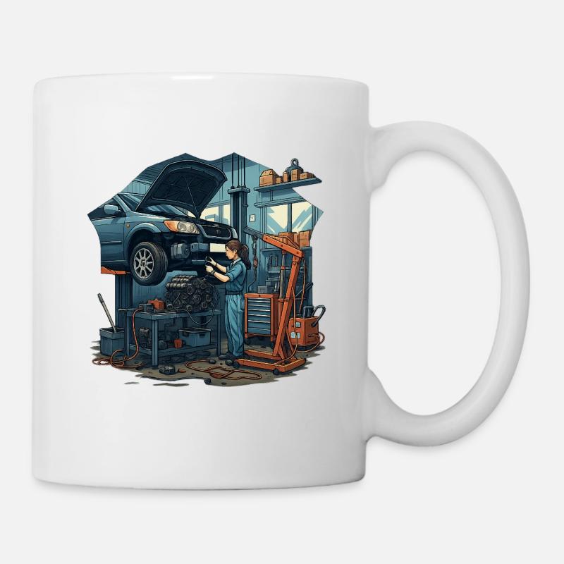 Werkstattalltag - Tasse - Weiß
