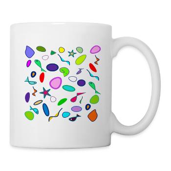 Ozean Pop Art Abstrakt - Tasse - Weiß - Rechts