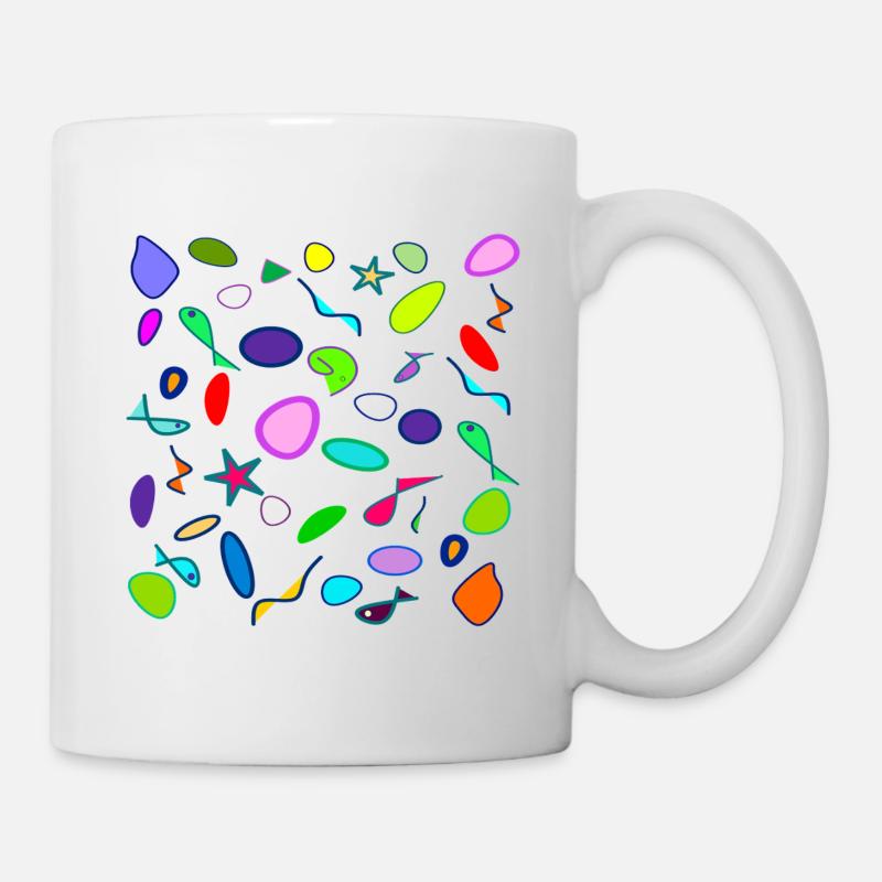 Ozean Pop Art Abstrakt - Tasse - Weiß
