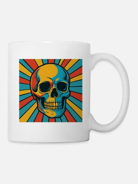 Explodierter Farbtopf Totenkopf - Tasse - Weiß