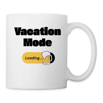 Mode vacances activé – Bière avec barre de chargement (foncé) - Mug blanc - blanc - Droite