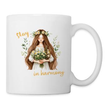 Kräuterkundiger aus dem Wald – die Kraft der Kräuter und der Natur - Aquarell - Tasse - Weiß - Rechts