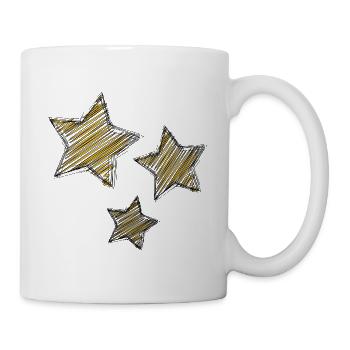 Bright stars in golden stripes - Mug - white - Right