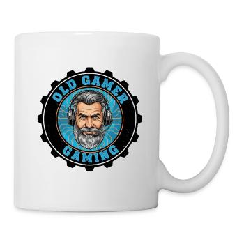 Altes Gamer-Retro-Abzeichen-Design - Tasse - Weiß - Rechts