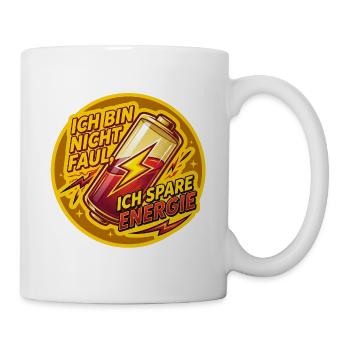 Ich spare Energie Aufdruck - Tasse - Weiß - Rechts