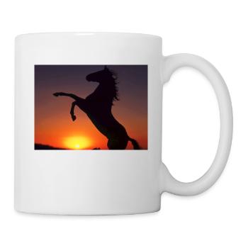 chevaux sur coucherdu soleil - Mug blanc - blanc - Droite