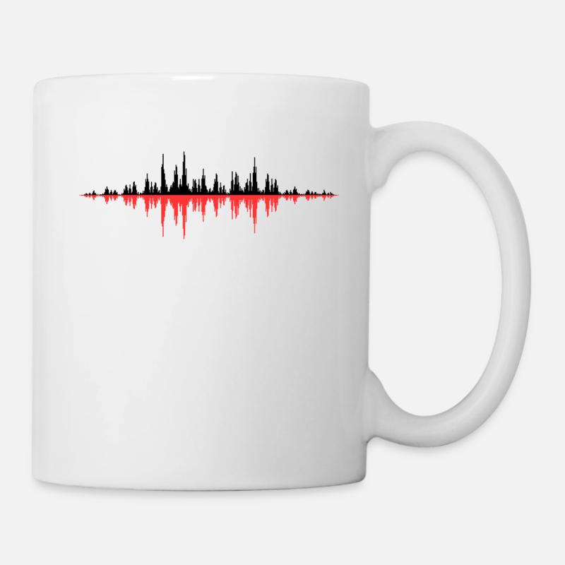 Red Sound Wave - Tasse - Weiß
