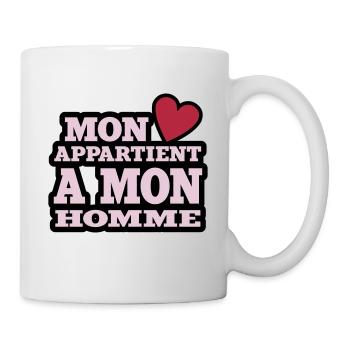 mon coeur appartient à mon homme - Mug blanc - blanc - Droite