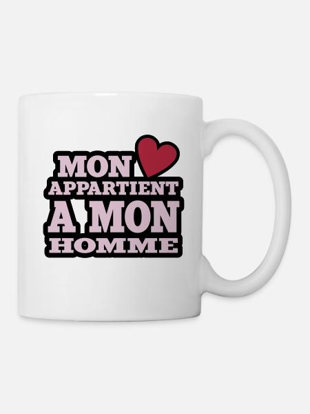 mon coeur appartient à mon homme - Mug blanc - blanc