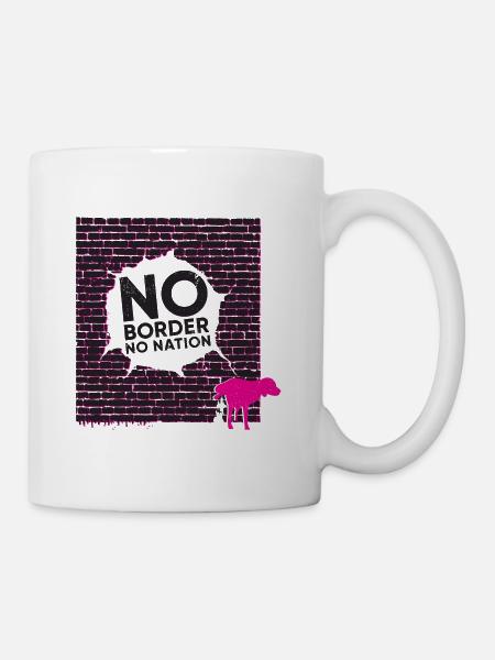 Keine Nation - keine Grenzen - Tasse - Weiß