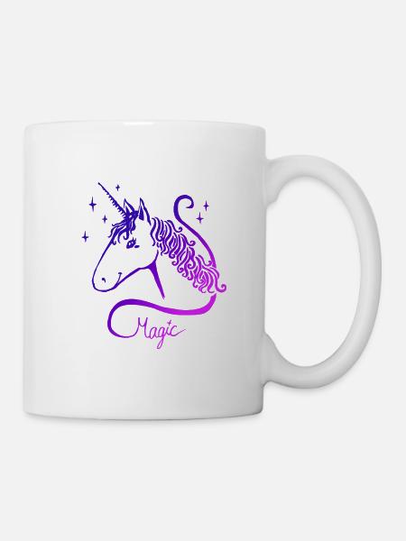 Lila Einhorn - Tasse - Weiß