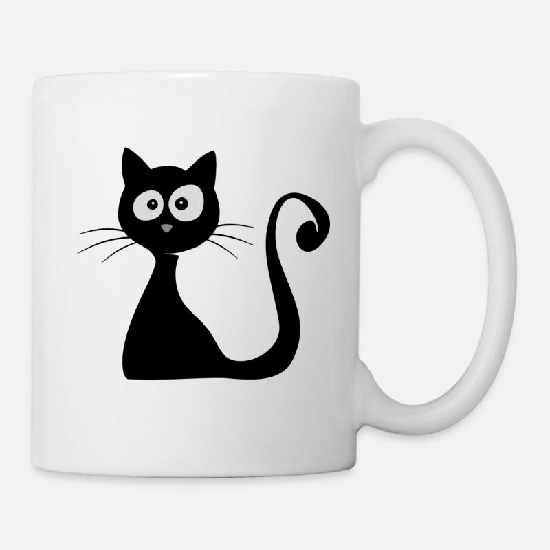 katze comic lustig Katzenliebhaber süßes Geschenk - Tasse - Weiß
