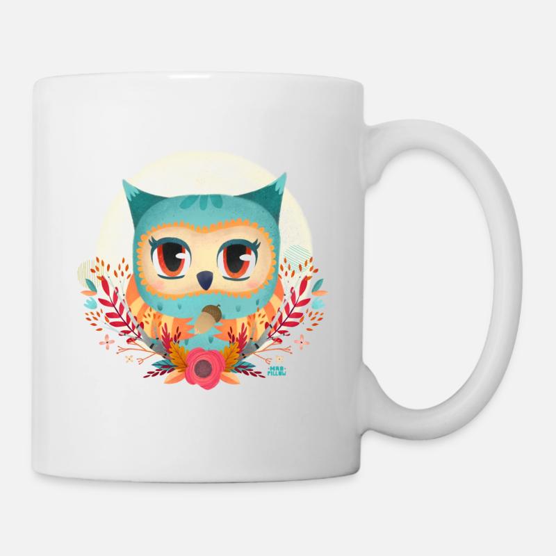 Chouette couleur d'automne - Mug blanc - blanc