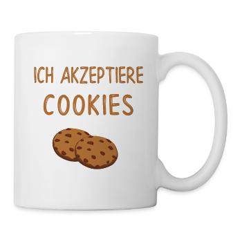 COOKIES Ich akzeptiere Cookies Internet Kekse Meme - Tasse - Weiß - Rechts