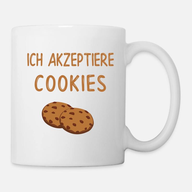 COOKIES Ich akzeptiere Cookies Internet Kekse Meme - Tasse - Weiß