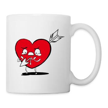 Valentinstag Liebe Herz mit Pfeil Witzig - Tasse - Weiß - Rechts