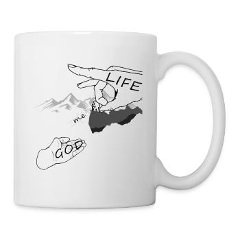 Gott Religion Glaube Leben Retten Hand Geschenk - Tasse - Weiß - Rechts