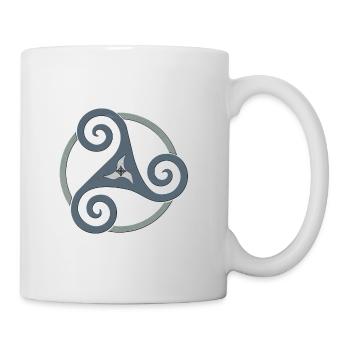 Triskele keltische Symbol grau blau - Tasse - Weiß - Rechts