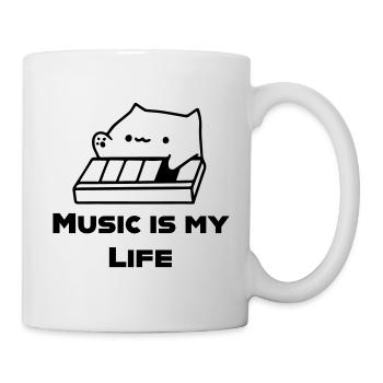 BongoCat Loves Music - Tasse - Weiß - Rechts