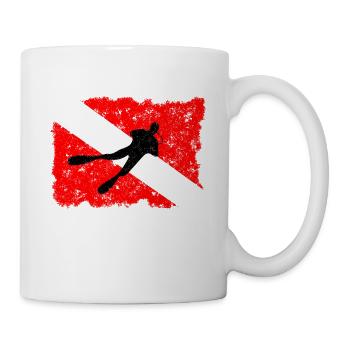 Taucherflagge - Tasse - Weiß - Rechts