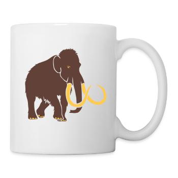 mammoth elephant stone age cave hunter outdoor - Mug - white - Right