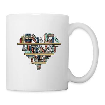 Books heart symbol for people who like to read - Mug - white - Right