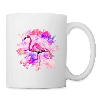 Flamingo Shirt Pink Watercolor Afrika - Tasse - Weiß - Rechts