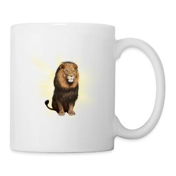 Löwe sitzend - Tasse - Weiß - Rechts