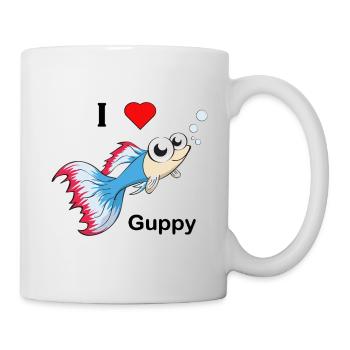 Guppy Fisch Aquarium Aquaristik - Tasse - Weiß - Rechts