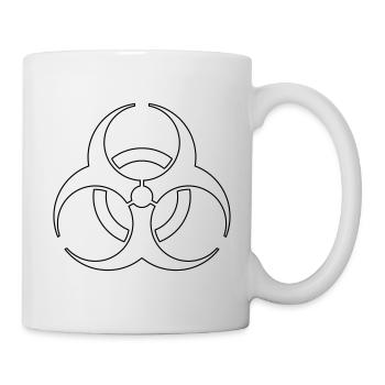 Biohazard Biogefährdung Piktogramm Symbol Vektor - Tasse - Weiß - Rechts