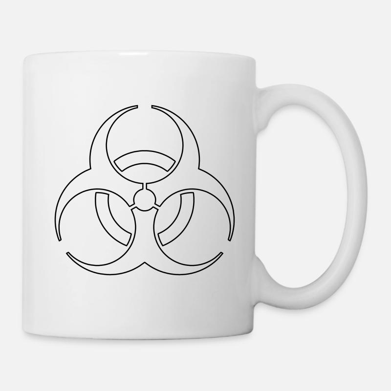 Biohazard bio-danger pictogramme symbole vecteur - Mug blanc - blanc