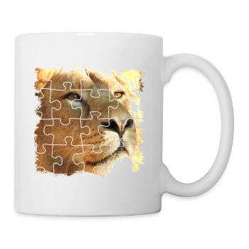 Lion puzzle, symbol of strength and strength - Mug - white - Right