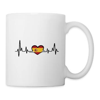 Spain Heart Heartbeat Flag Madrid Gift - Mug - white - Right