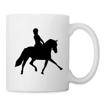 dressur reiterin pferd silhouette - Tasse - Weiß - Rechts