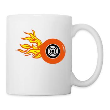 tire wheel flame fire - Mug - white - Right