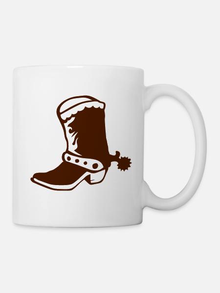 Western Cowboy Stiefel 1 - Tasse - Weiß