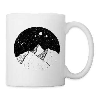 Berge Camping Outdoor Sternenhimmel Sternschnuppe - Tasse - Weiß - Rechts