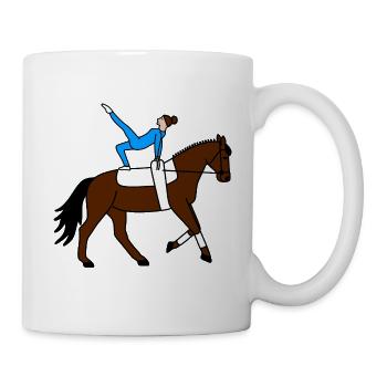 Voltigieren auf Pferd - Volti Pferde Geschenk - Tasse - Weiß - Rechts