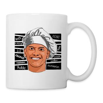 Koch in vielen Sprachen (schwarz) - Tasse - Weiß - Rechts