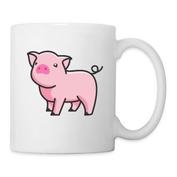 Süßes Schweinchen - Tasse - Weiß - Rechts