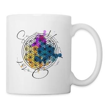 La fleur de la vie est dans l'ici et maintenant - Mug blanc - blanc - Droite