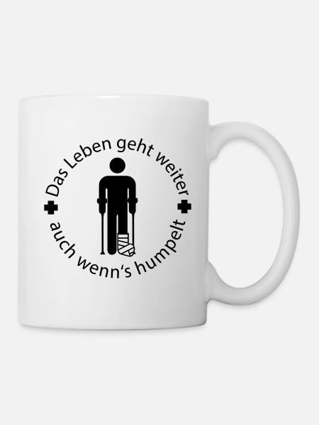 Gipsbein - Tasse - Weiß