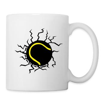 crack tennis impact ground ball - Mug - white - Right