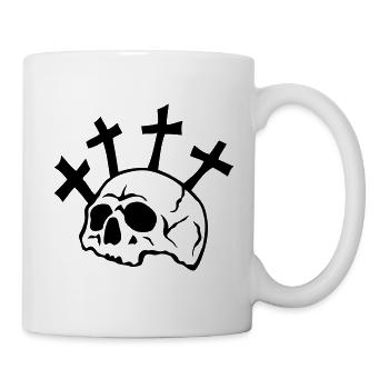 Kran Kreuz Tod - Tasse - Weiß - Rechts