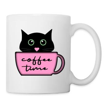 chat café café - Mug blanc - blanc - Droite
