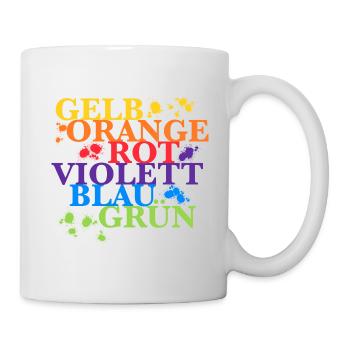 Typografie der Farben - Tasse - Weiß - Rechts