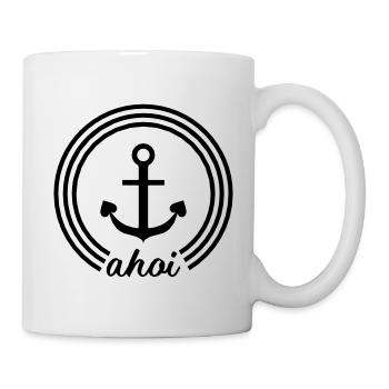 Ahoi Anker - ahoy anchor mit Herz - Tasse - Weiß - Rechts